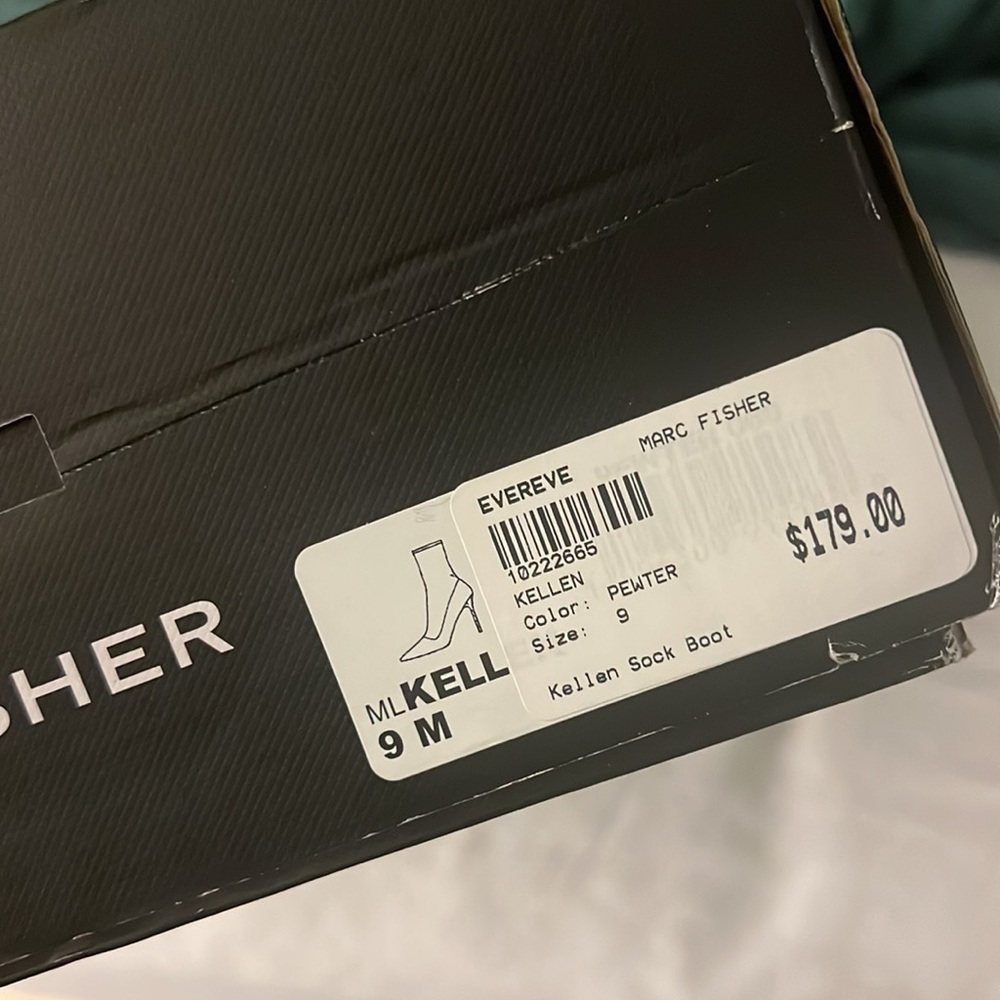 Marc Fisher Heeled Sock Bootie In Glitter Pewter-… - image 6